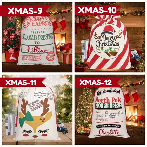 Christmas Santa Bag Gift Sacks Presents Bag | Name on Christmas Sack Included - Picture 5 of 87