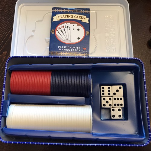 Cardinal Deluxe Playing Cards Poker Chips & Dice In Collectors Tin ~ New - Picture 3 of 4