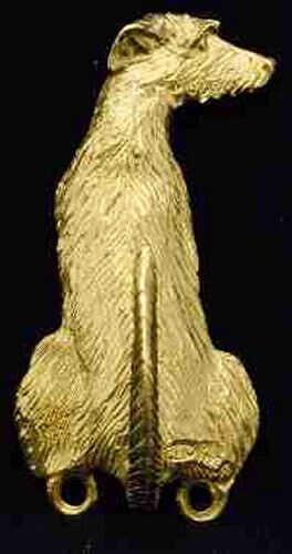 SCHOTTISCHER HIRSCHHUND, rechtsgerichteter Haken in Bronze - Bild 1 von 2