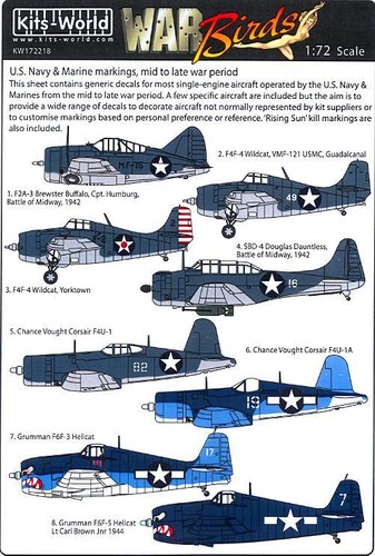 Bausätze World Decals 1/72 U.S. Navy & Marine Corps Markings Mid to Late War Period