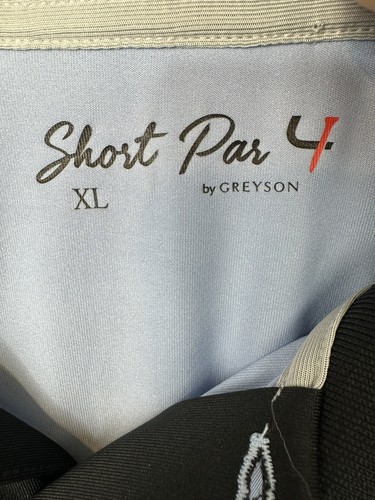 Greyson Short Par 4 Golf Polo Shirt Mens XL Blue Performance Stretch - Picture 6 of 11
