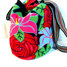 Las mejores ofertas en Exterior de Algodón Floral Wayuu Mochila