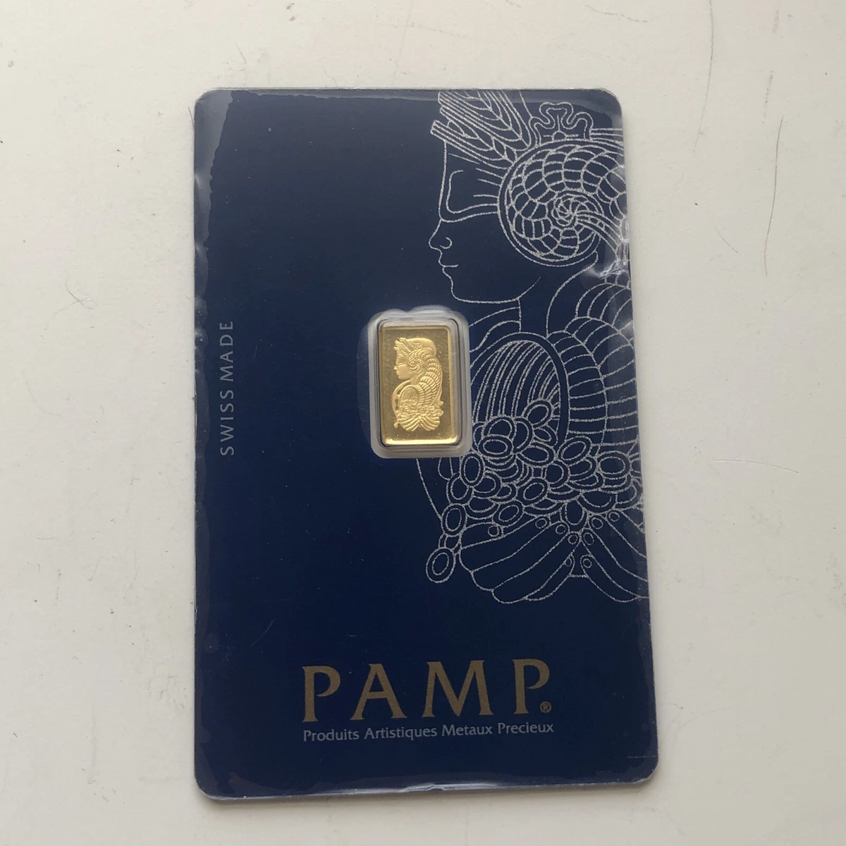1/30 Gram .9999 Fine 24k Gold Bullion Bar - in Assay Card - Denmark