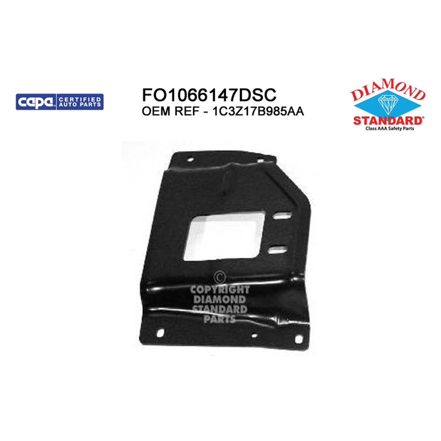 Front Left Bumper Mounting Plate for 2001-2004 Ford Excursion 1C3Z17B985AA CAPA Certified