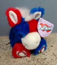 Vintage 2000 Puffkins Plush Stuffed Animal Vintage Swibco NWT Stripes - Democrat