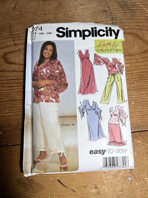 Simplicity 5074 Plus Size V-Neck Dress, Top, Skirt, Pants Pattern - Size 18W-24W