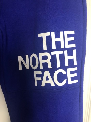 The North Face Boys' Lg (12) Fleece Joggers Blue Elastic Waistband Cuffed Ankles - Picture 3 of 4