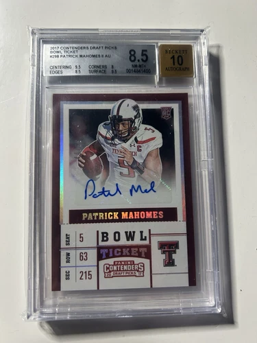 2017 Patrick Mahomes Panini Contenders Draft Picks Auto Bowl Ticket /99 BGS 8.5