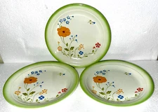 Nikko APRICOT Dinnerware Salad Plates Set of 3 Multicolor Flowers  7 3/8" XLNT