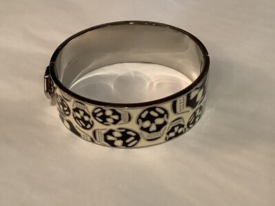 Alexander McQueen archive bracelet 本人期 AUTHENTIC SIGNED ALEXANDER McQUEEN BLACK & WHITE SKULL HINGED
