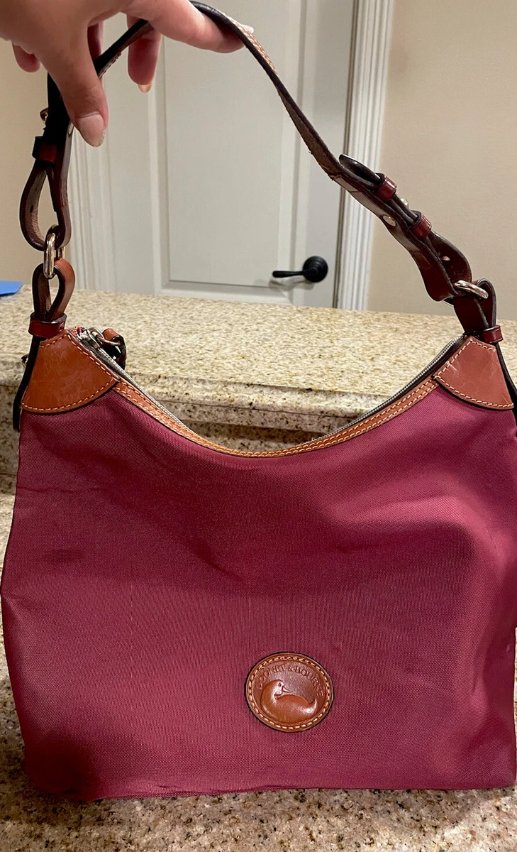 DOONEY BOURKE Nylon Leather Maroon Hobo CarryAll Shoulder