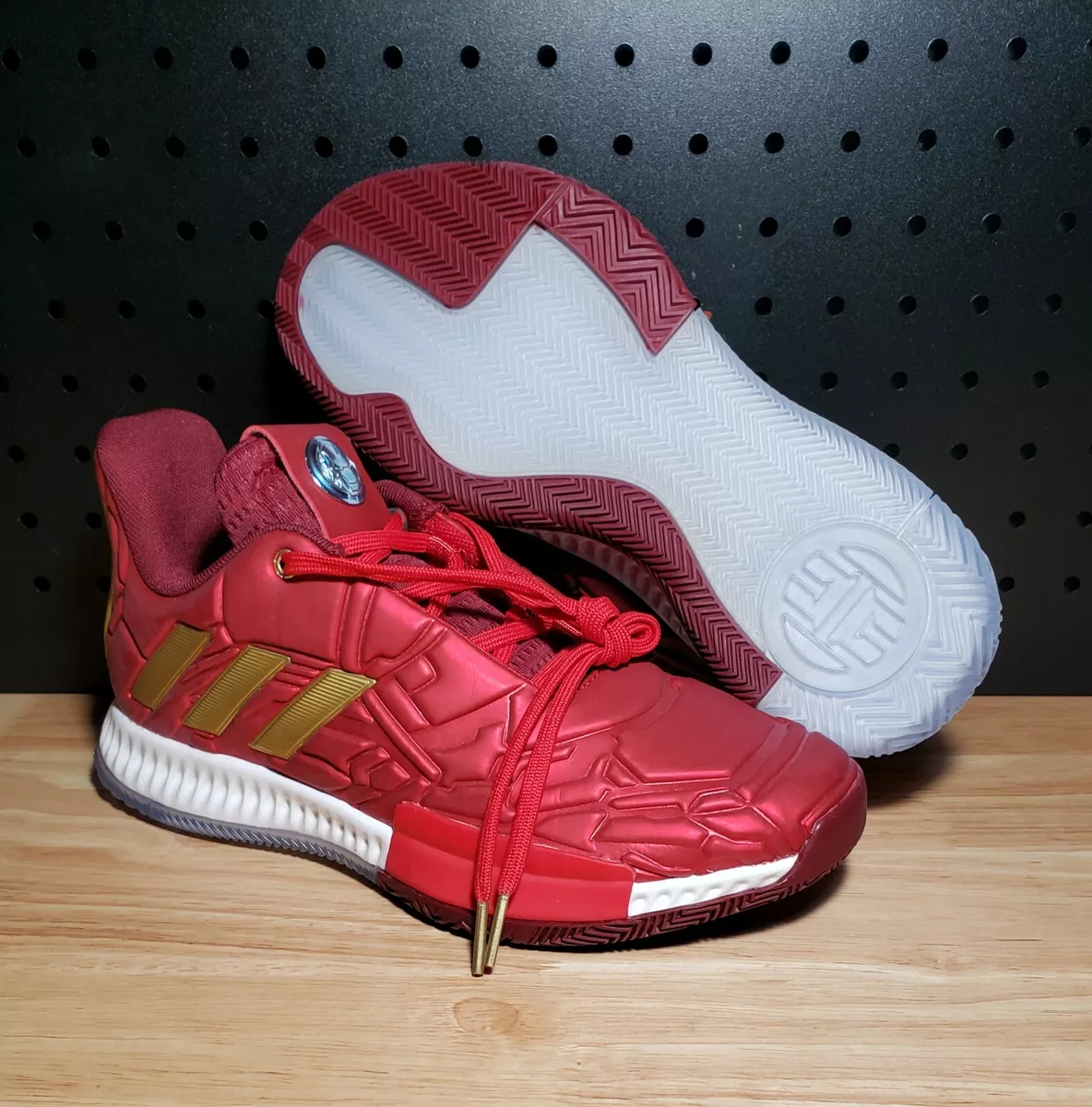 Marvel x adidas Harden Vol 3 J Basketball Shoes Iron Man Red EG2626 Men's  Sz 5.5