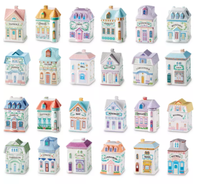 Macy's Lenox Village Spice Jar 24 Piece Set Complete Collection