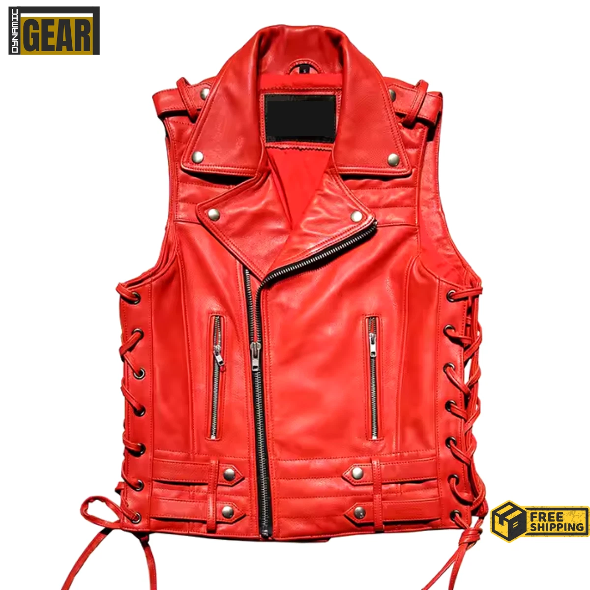 Men's Red Leather Vest Club Premium Designer Leather vest