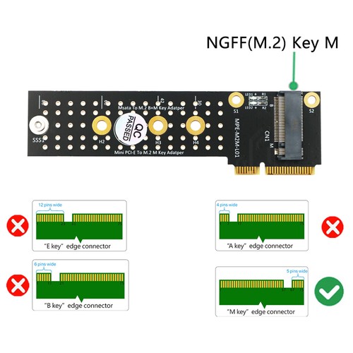 M.2 (NGFF) NVME SSD to Mini PCI-e Adapter Connector for PC Computer New Version - Picture 2 of 6
