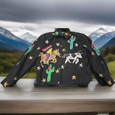 Rare Vintage Modi 80s/90s Sequin Jacket Cactus Rodeo Size Medium