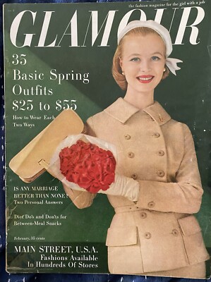 Vintage Rare Glamour Magazine February 1956 Spring Basics 50s Fashion And Style