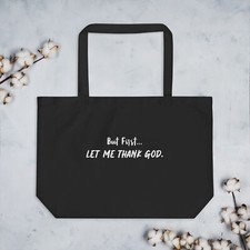 Thank God, Large organic tote bag