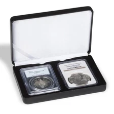 Certified Graded 2 Coin Slab Set Gift Box Display Presentation Case Lighthouse