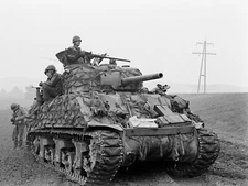 WW2 WWII Photo World War Two / US Army M4 Sherman Tanks in Action Germany 1945