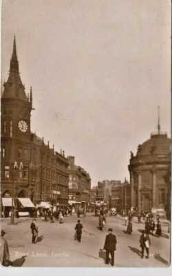 LEEDS, YORKSHIRE - BOAR LANE S/W POSTKARTE (1927)
