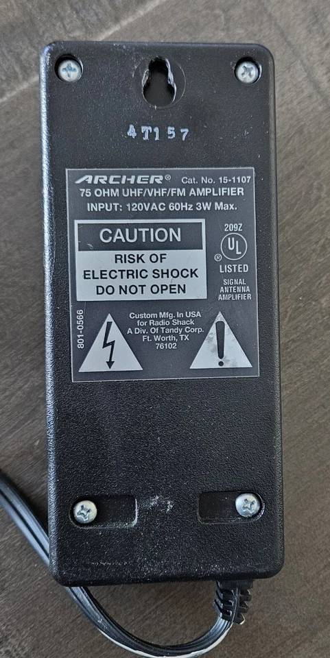 Archer Radio Shack 75 OHM 4 Set Distribution Amplifier Cat No 15-1107 - Image 2 of 4