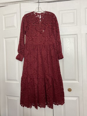 red olivia lace maxi dress alice + olivia Liana Maxi Dress, Size 14
