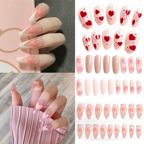 24Pcs Fake Nails Full Cover Stick On Glue Tape False Nail Tips Manicure Reusable | eBay 24Pcs Fake Nails Full Cover Stick On Glue Tape False Nail Tips Manicure Reusable | eBay