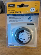 Smart Electrician 24 Hr Mechanical Timer Plug In Indoor #368-1813 New Unopened