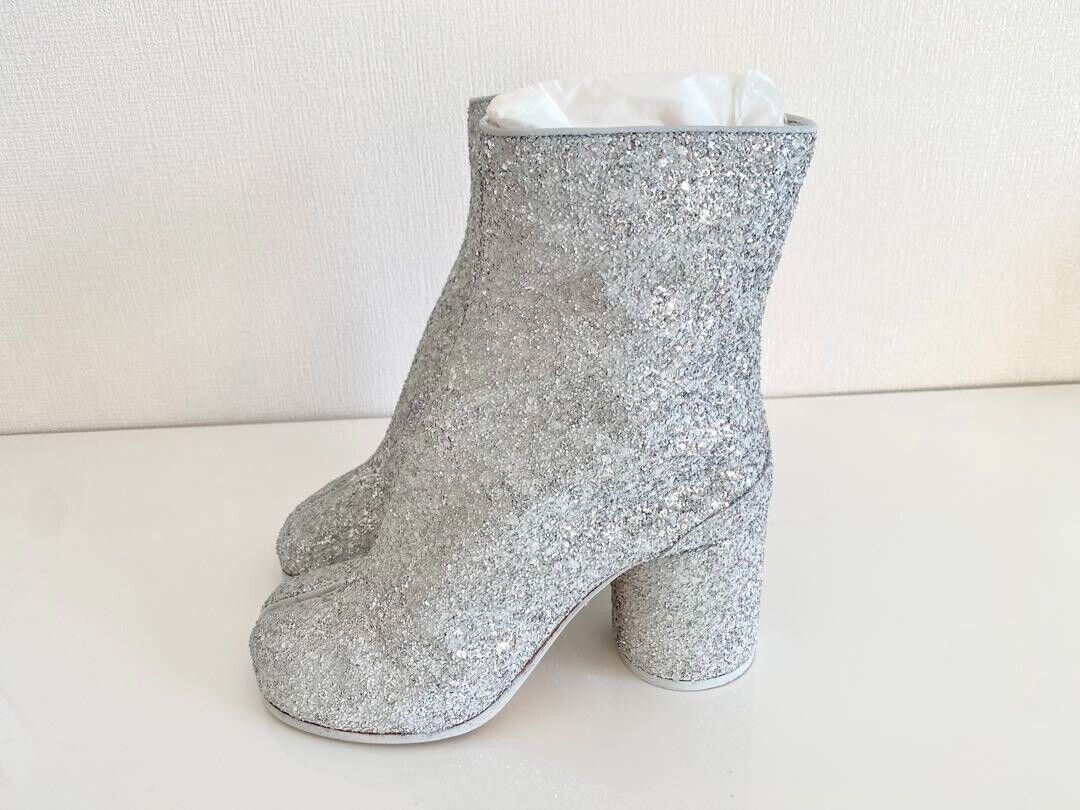 Maison Margiela Glitter Tabi Boots 35 Grey & Silver Women Maison Margiela Glitter Tabi Boots 35 Grey & Silver Women