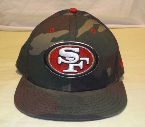 San Francisco 49ers Hat Cap New Era 59Fifty Fitted Size 7 1/8 NFL Woodland Camo