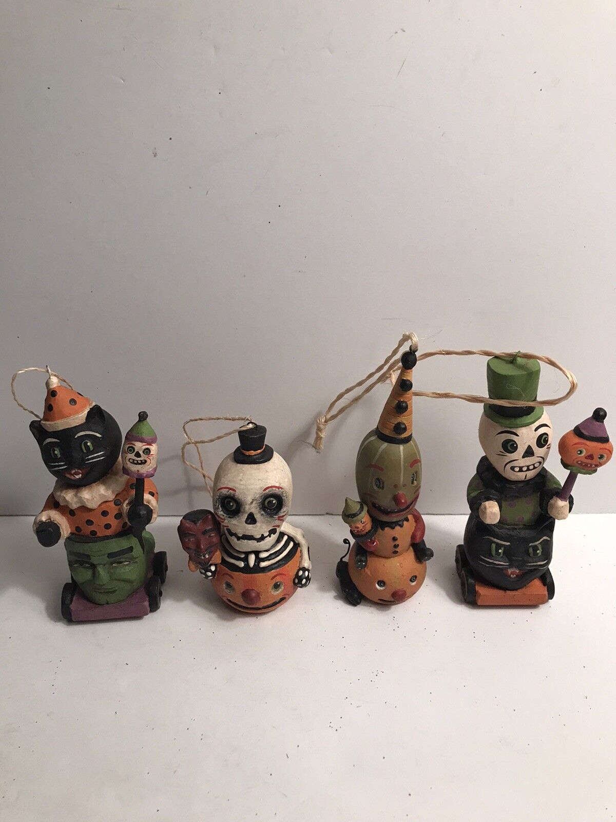 Bethany Lowe Halloween Set Of 4 Rare Retired Greg Guedel Ornaments (no box)