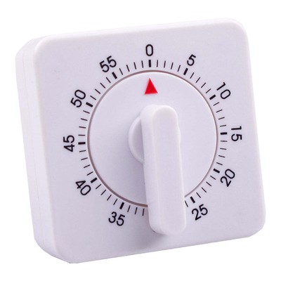 Appetito 60-Minute Timer Square White Sturdy Plastic Construction High Quality