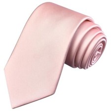 Branduce 3.15"  8cm  Mens Solid Satin Tie Pure Color Necktie for Blush Pink