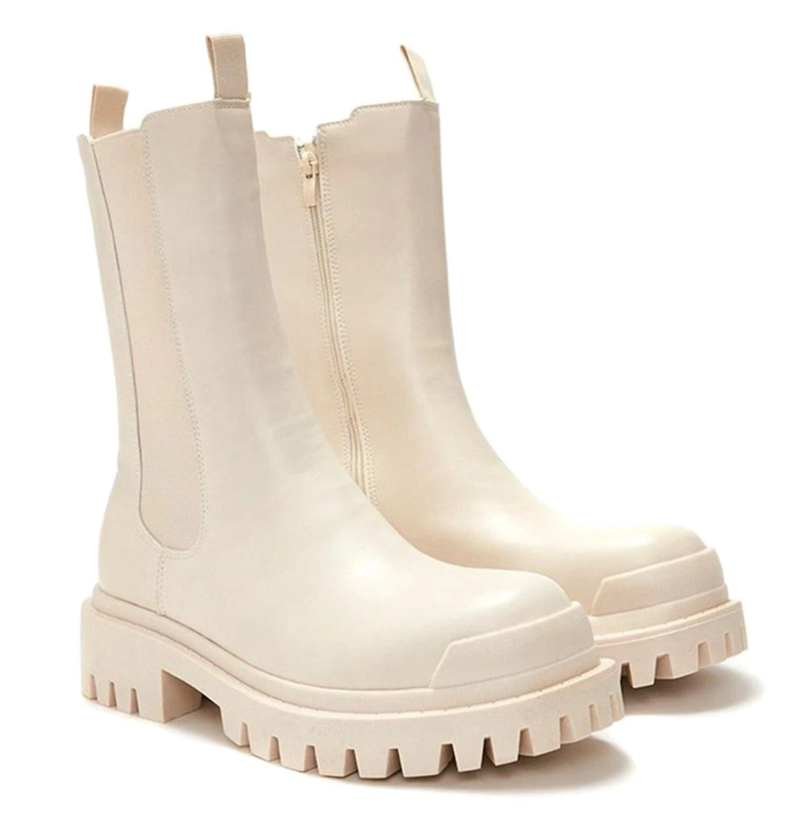 Ladies I Saw It First Ankle Slip On Chunky Chelsea Boots Sizes from 3 to 8