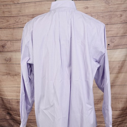 CAMICIA ABITO BROOKS BROTHERS REGENT NON FERRO SUPIMA COTONE 18 35 - VIOLA CHECK - Foto 4 di 6