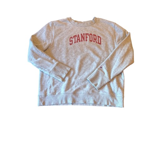 Champion Stanford Gray Sweatshirt Gray Long Sleeve Crew Neck Size X Large