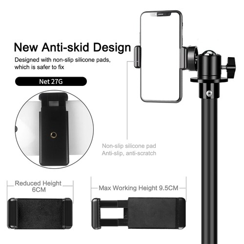 Up to 2.1M Extendable Selfie Tripod Holder & Rotatin For iPhone Samsung Tik Tok - Picture 8 of 10