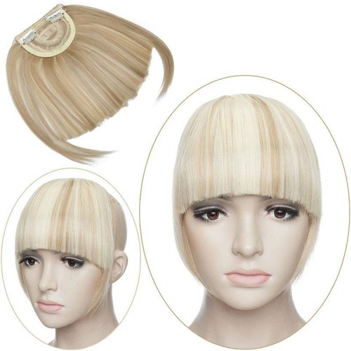 UK Real Thick Straight Bang Clip in on Fringe Hair Extensions as Human Hairpiece - Picture 35 of 58