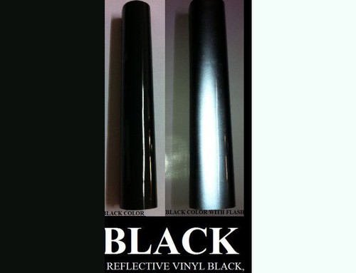12" x 5 ft Black Reflective Vinyl Adhesive Cutter Sign Hight Reflectivity - Picture 2 of 3