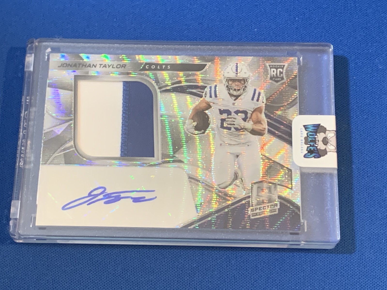 Jonathan Taylor (RC), 2020 Spectra FOTL Silver Wave Rookie Patch Auto #06/25