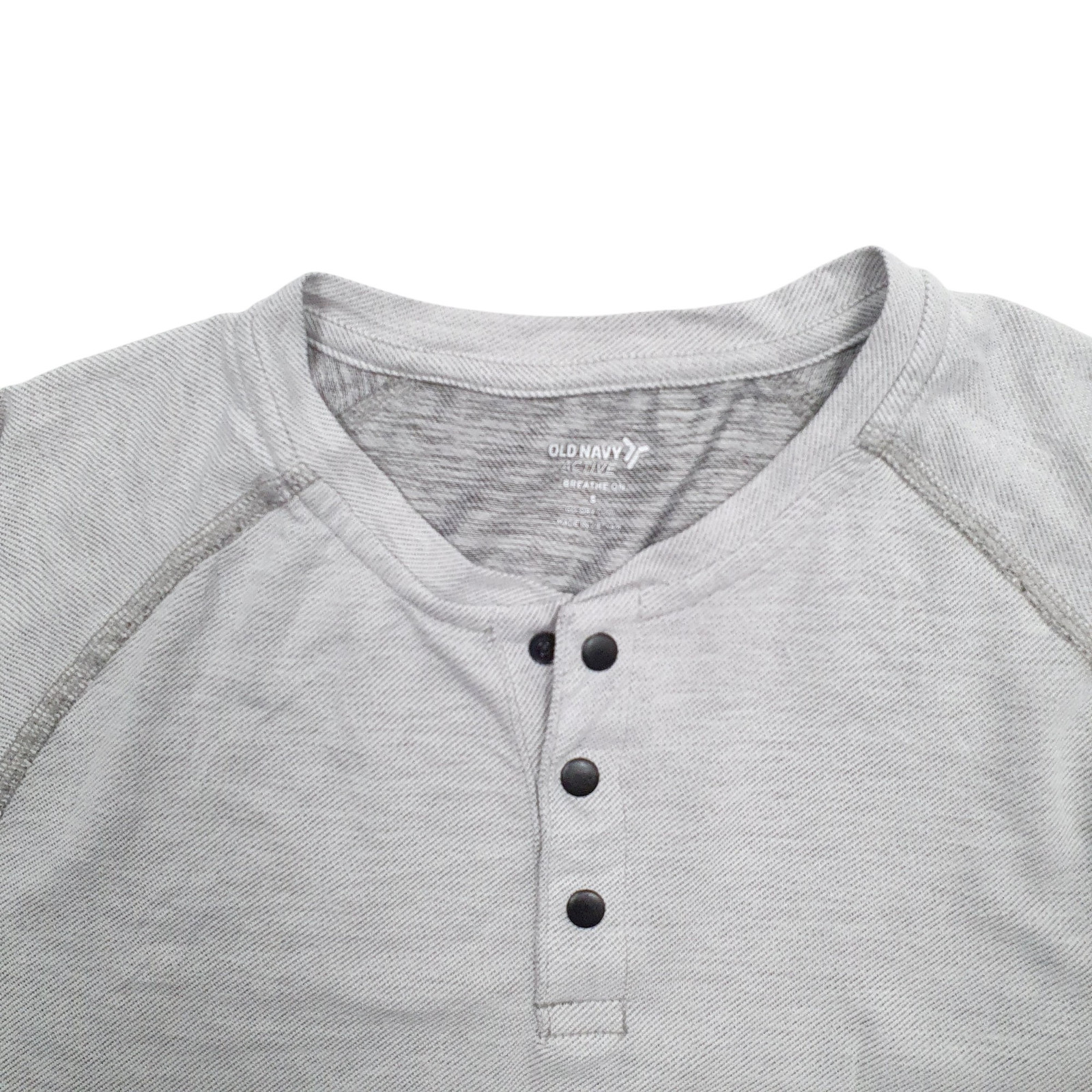 OLD NAVY Grey T Shirt Tee Active Long Sleeve Polyester Mens S image 2