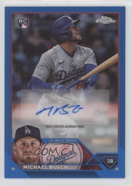 2023 Topps Chrome Update Blue Refractor 80/150 Michael Busch #AC-MB Auto 1j30