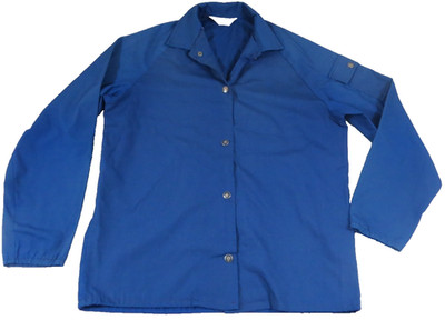 VTG 60s Wrangler Shop Jacket Work Chore Coat Blue Cotton Blend USA Made Men L 42