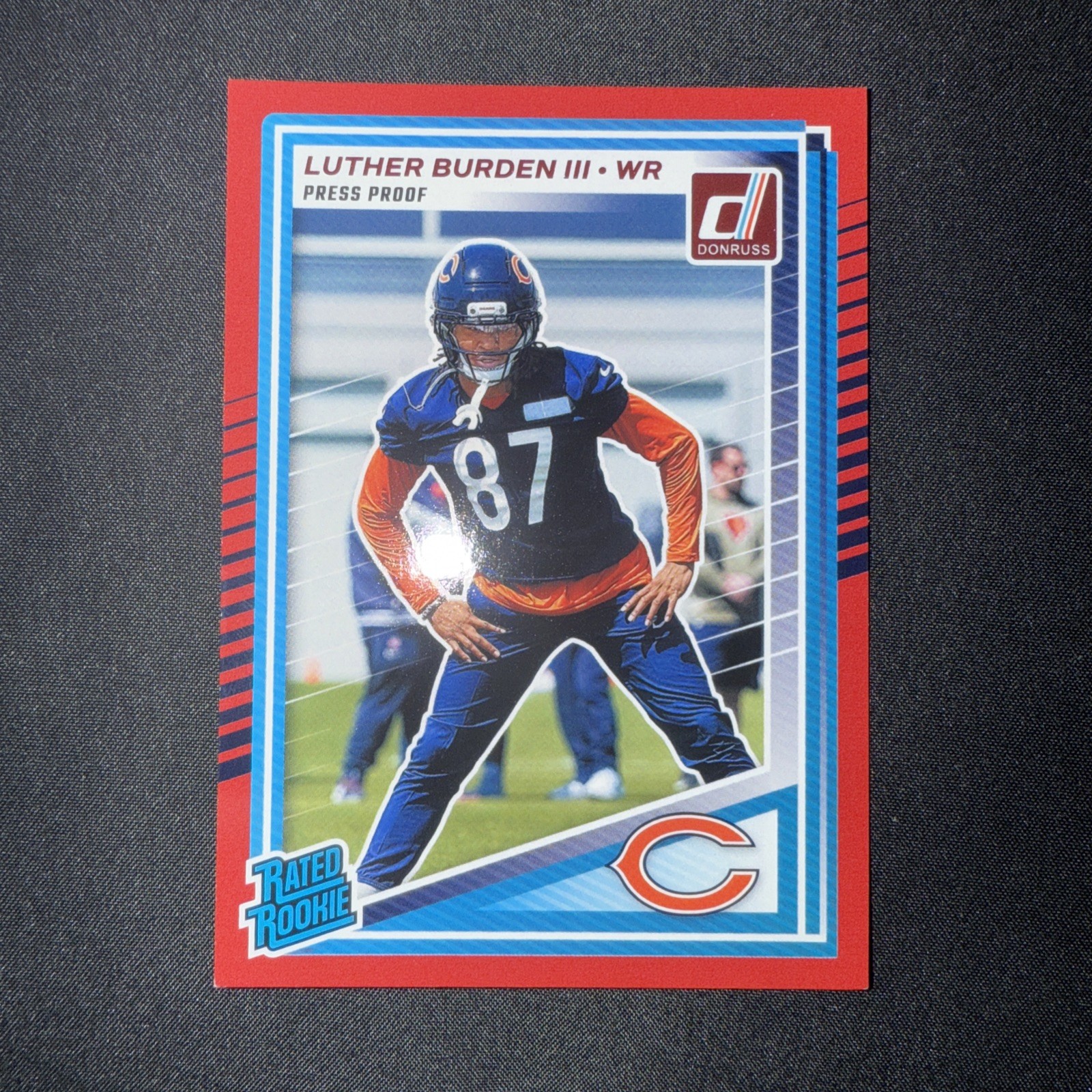 2025 Donruss Luther Burden III Red Press Proof Rated Rookie Bears RC