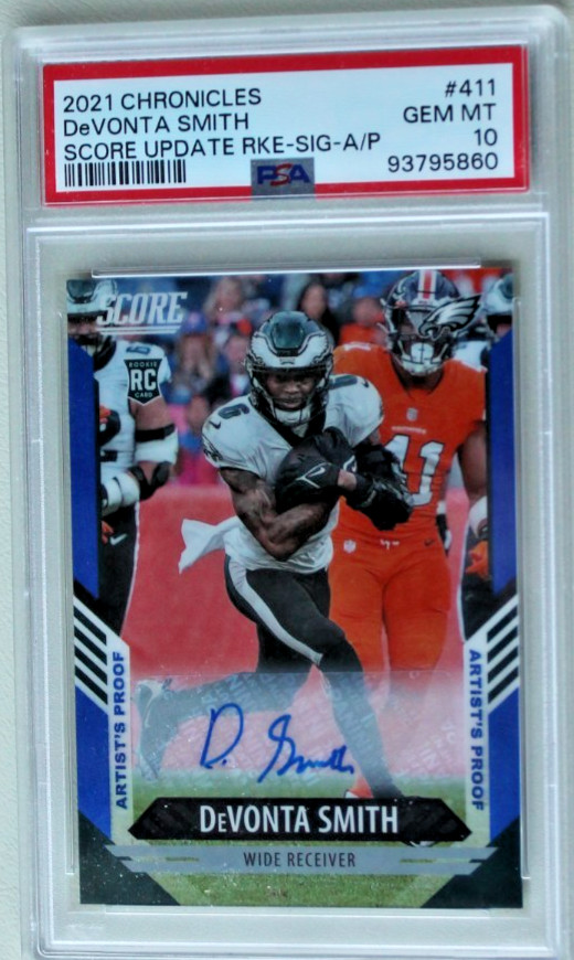 DeVonta Smith Panini Chronicles Score Update Rookies #411 Signatures-Artist Proof