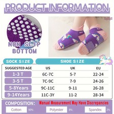 9 Pairs Toddler Non-slip Floor Socks Cotton Grip Socks fits Baby Kids Girls Boys