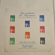 France Bloc-feuillet 7 timbres « Couleurs de Marianne en Francs » lettre 5,00€