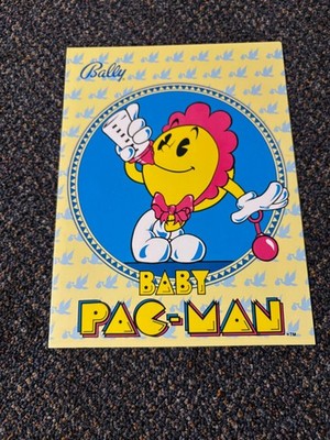1982 BALLY FACTORY ORIGINAL BABY PAC MAN PINBALLL  PROMO FLYER NEW