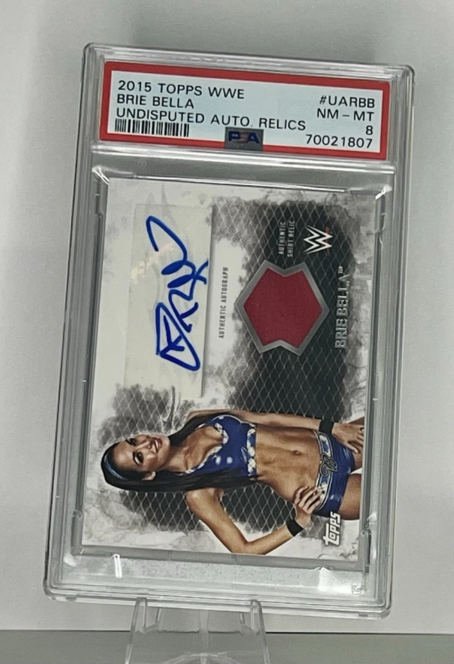 Brie Bella Garcia 2015 Topps WWE Autograph & Shirt Relic PSA 8 Bella Twins - Image 3 of 3